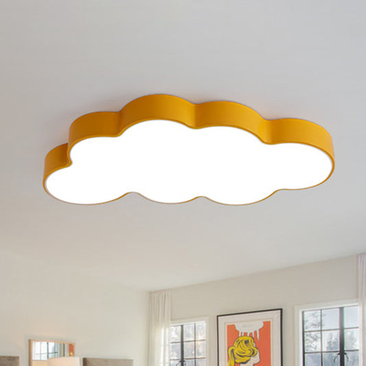 Cloud Kindergarten Flush Mount Lighting Metallic Kids Style LED Flush Mount Fixture with Acrylic Shade Yellow Clearhalo 'Ceiling Lights' 'Close To Ceiling Lights' 'Close to ceiling' 'Flush mount' Lighting' 2204217