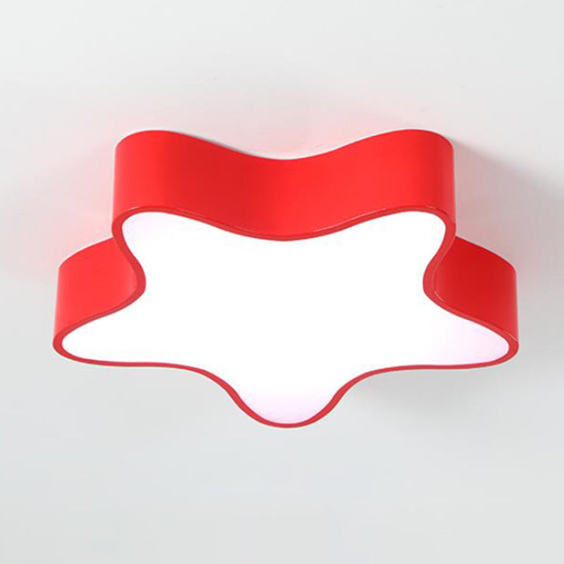 Starfish Shaped Flush Ceiling Light Cartoon Acrylic Kindergarten LED Flush Mount Lighting Fixture Red Clearhalo 'Ceiling Lights' 'Close To Ceiling Lights' 'Close to ceiling' 'Flush mount' Lighting' 2204227