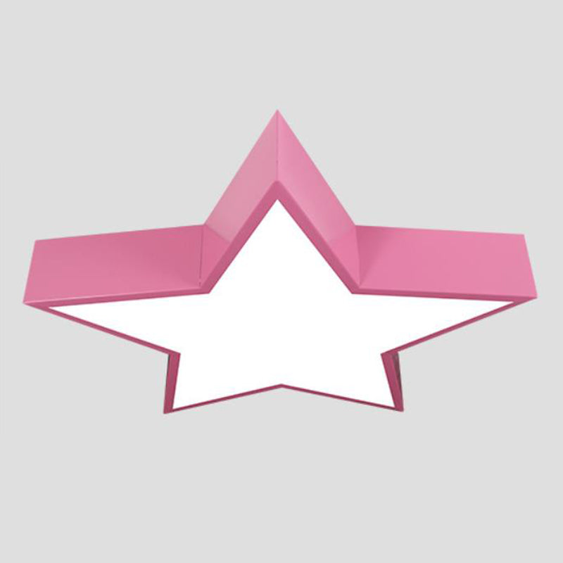 Metallic Star Flush Light Minimalist LED Flush Ceiling Light Fixture with Acrylic Shade for Nursery Pink Clearhalo 'Ceiling Lights' 'Close To Ceiling Lights' 'Close to ceiling' 'Flush mount' Lighting' 2204245