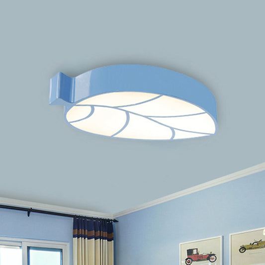 Acrylic Leaf LED Flush Mount Light Simplicity Flush Mount Ceiling Light for Nursery Blue Clearhalo 'Ceiling Lights' 'Close To Ceiling Lights' 'Close to ceiling' 'Flush mount' Lighting' 2204266