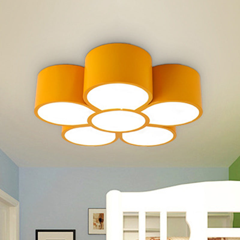 Floral Kindergarten Flush Light Acrylic Minimalist LED Flush Ceiling Light Fixture Yellow Clearhalo 'Ceiling Lights' 'Close To Ceiling Lights' 'Close to ceiling' 'Flush mount' Lighting' 2204278