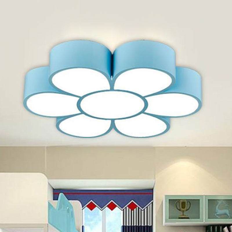 Floral Kindergarten Flush Light Acrylic Minimalist LED Flush Ceiling Light Fixture Blue Clearhalo 'Ceiling Lights' 'Close To Ceiling Lights' 'Close to ceiling' 'Flush mount' Lighting' 2204280