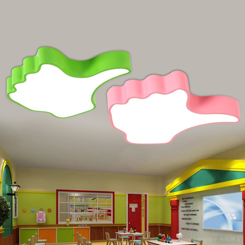 Kids Style Thumb-Up Shade LED Flush Mount Acrylic Nursery Flushmount Ceiling Light Clearhalo 'Ceiling Lights' 'Close To Ceiling Lights' 'Close to ceiling' 'Flush mount' Lighting' 2204287