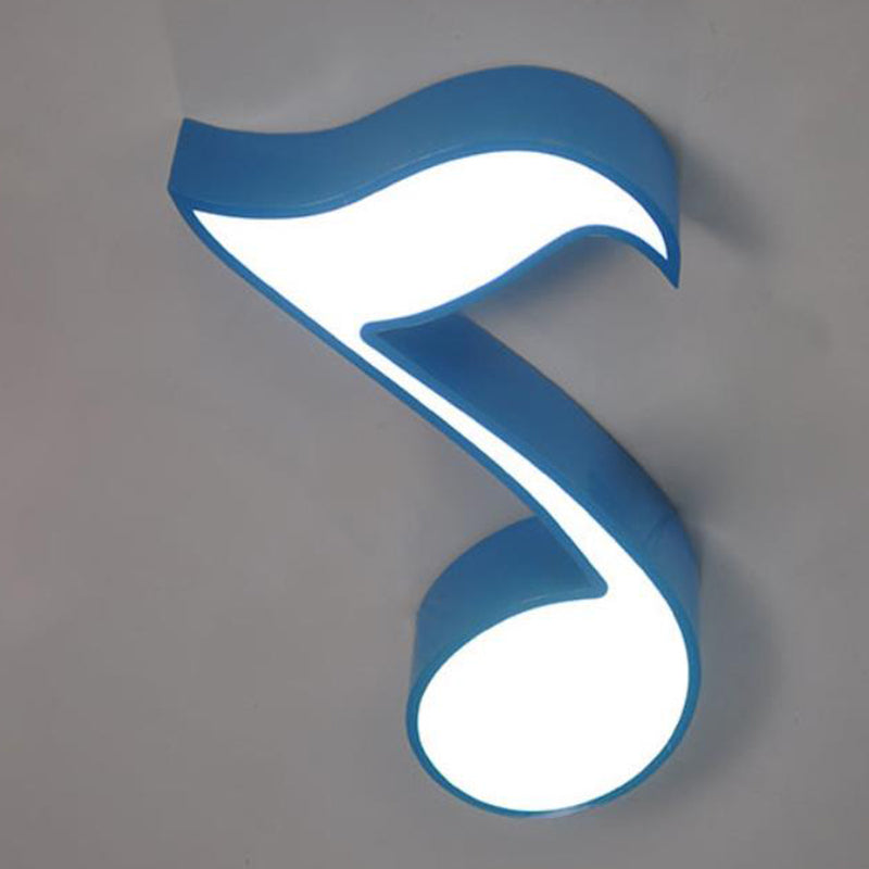 Acrylic Musical Note LED Flush Mount Childrens Flushmount Ceiling Light for Kindergarten Blue Clearhalo 'Ceiling Lights' 'Close To Ceiling Lights' 'Close to ceiling' 'Flush mount' Lighting' 2204315