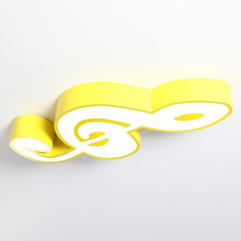 Acrylic Musical Note LED Flush Mount Childrens Flushmount Ceiling Light for Kindergarten Yellow Clearhalo 'Ceiling Lights' 'Close To Ceiling Lights' 'Close to ceiling' 'Flush mount' Lighting' 2204318