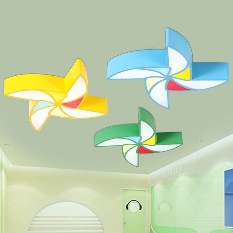 Minimalism Pinwheel Shade Flush Light Acrylic Nursery LED Flush Ceiling Light Fixture Clearhalo 'Ceiling Lights' 'Close To Ceiling Lights' 'Close to ceiling' 'Flush mount' Lighting' 2204332