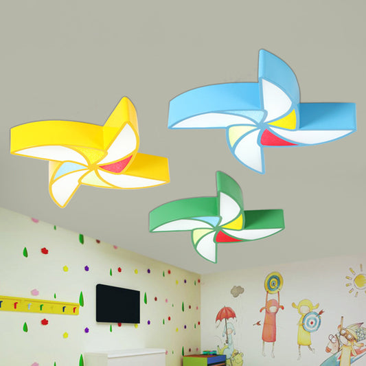 Minimalism Pinwheel Shade Flush Light Acrylic Nursery LED Flush Ceiling Light Fixture Clearhalo 'Ceiling Lights' 'Close To Ceiling Lights' 'Close to ceiling' 'Flush mount' Lighting' 2204333