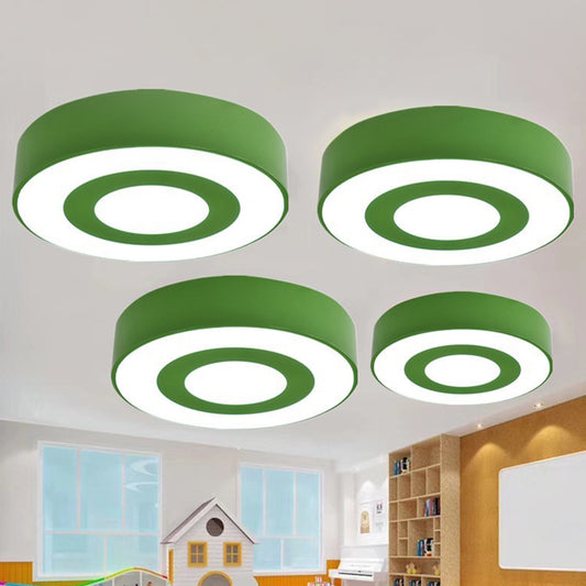 Circular LED Flush Mount Light Simplicity Metallic Kindergarten Ceiling Light Flush Mount Clearhalo 'Ceiling Lights' 'Close To Ceiling Lights' 'Close to ceiling' 'Flush mount' Lighting' 2204380