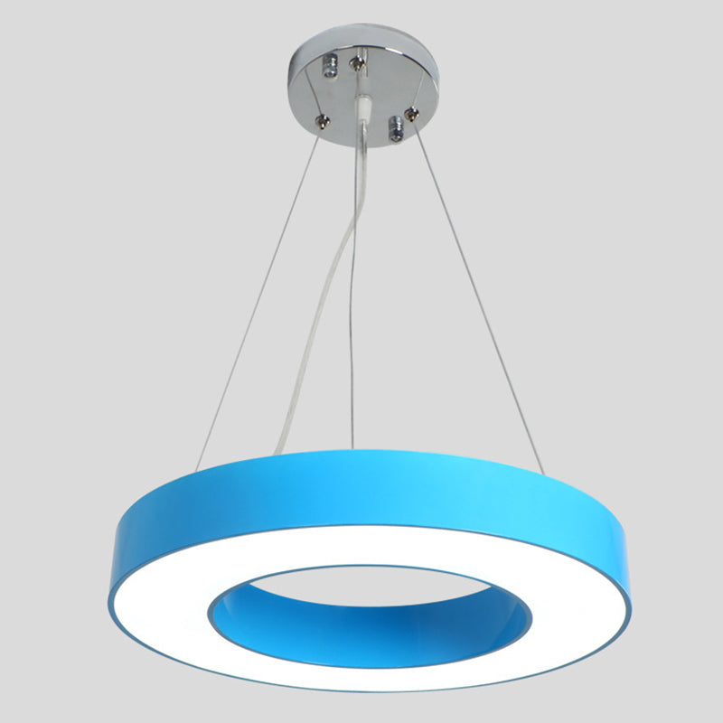 Simplicity Ring Shade LED Ceiling Lighting Acrylic Kindergarten Chandelier Light Fixture Blue Clearhalo 'Ceiling Lights' 'Chandeliers' Lighting' options 2204386_a369a7b4-d2fe-4258-a7fd-6798049a2827