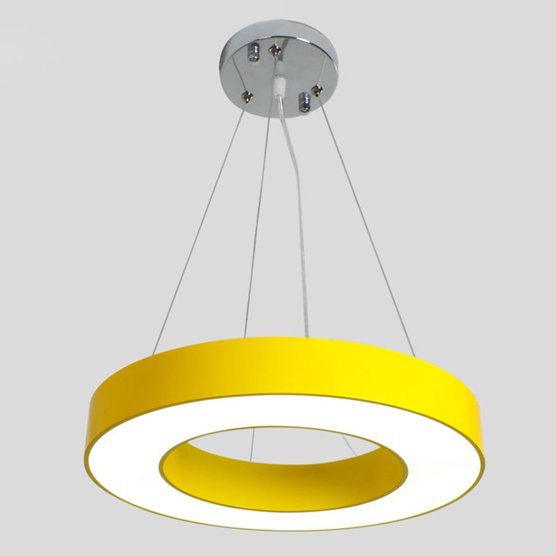 Simplicity Ring Shade LED Ceiling Lighting Acrylic Kindergarten Chandelier Light Fixture Clearhalo 'Ceiling Lights' 'Chandeliers' Lighting' options 2204387