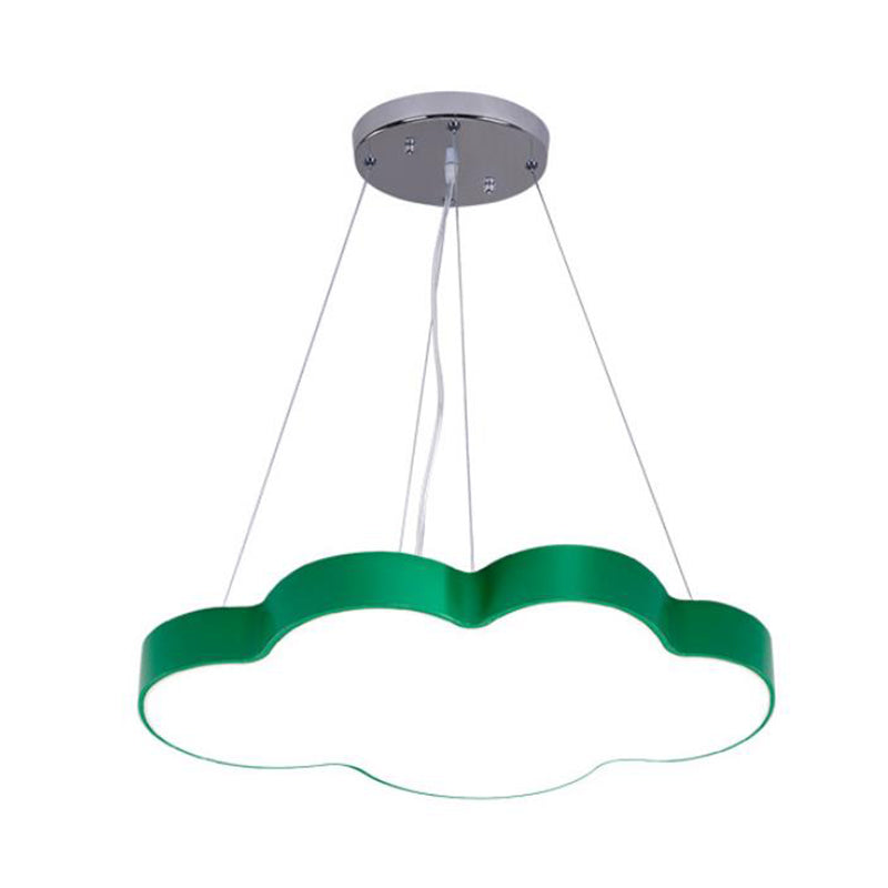 Cloud Shade Nursery Chandelier Lighting Acrylic Minimalist LED Pendant Light Fixture Green Clearhalo 'Ceiling Lights' 'Chandeliers' Lighting' options 2204400_42ea7653-891f-422d-a839-15f6c0232749