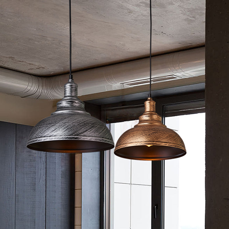 1-Light Pendant Light Antique Pot Lid Metal Hanging Light Fixture for Dining Room Clearhalo 'Art Deco Pendants' 'Cast Iron' 'Ceiling Lights' 'Ceramic' 'Crystal' 'Industrial Pendants' 'Industrial' 'Metal' 'Middle Century Pendants' 'Pendant Lights' 'Pendants' 'Tiffany' Lighting' 2204521