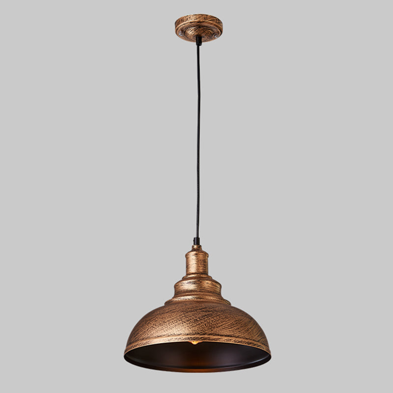 1-Light Pendant Light Antique Pot Lid Metal Hanging Light Fixture for Dining Room Bronze Clearhalo 'Art Deco Pendants' 'Cast Iron' 'Ceiling Lights' 'Ceramic' 'Crystal' 'Industrial Pendants' 'Industrial' 'Metal' 'Middle Century Pendants' 'Pendant Lights' 'Pendants' 'Tiffany' Lighting' 2204522