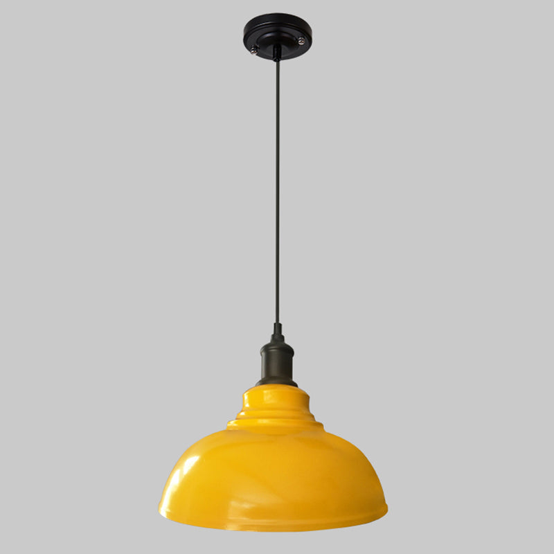 1-Light Pendant Light Antique Pot Lid Metal Hanging Light Fixture for Dining Room Yellow Clearhalo 'Art Deco Pendants' 'Cast Iron' 'Ceiling Lights' 'Ceramic' 'Crystal' 'Industrial Pendants' 'Industrial' 'Metal' 'Middle Century Pendants' 'Pendant Lights' 'Pendants' 'Tiffany' Lighting' 2204523