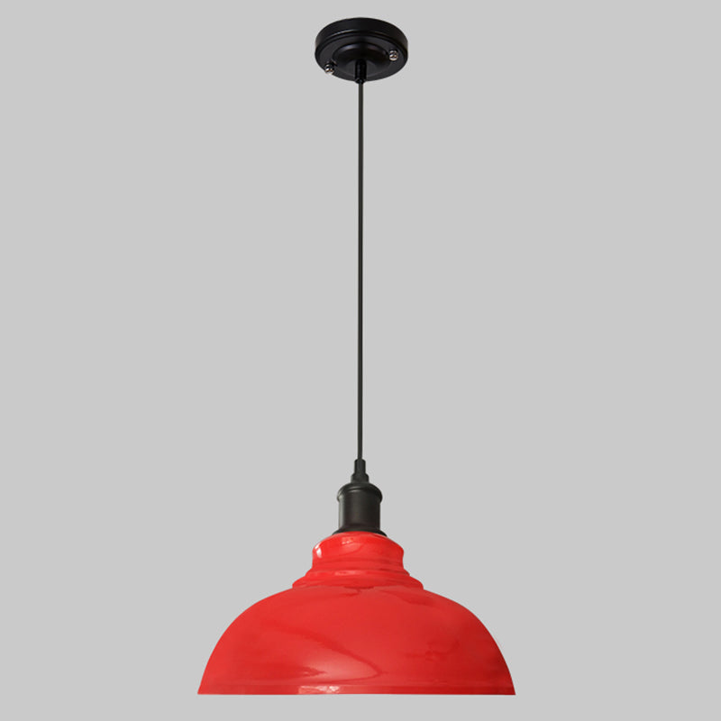 1-Light Pendant Light Antique Pot Lid Metal Hanging Light Fixture for Dining Room Red Clearhalo 'Art Deco Pendants' 'Cast Iron' 'Ceiling Lights' 'Ceramic' 'Crystal' 'Industrial Pendants' 'Industrial' 'Metal' 'Middle Century Pendants' 'Pendant Lights' 'Pendants' 'Tiffany' Lighting' 2204525