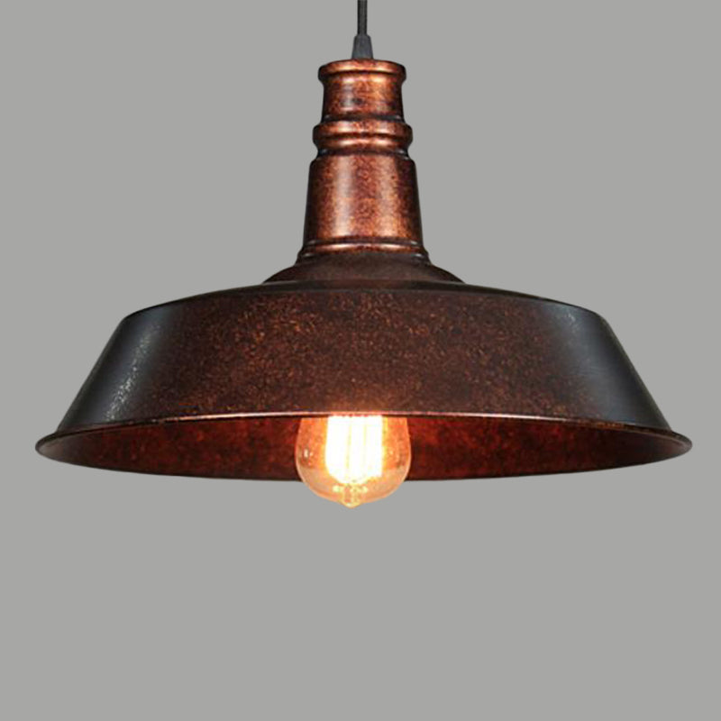 1-Light Metallic Ceiling Light Retro Rust Pot Lid Restaurant Hanging Pendant Light Rust Clearhalo 'Art Deco Pendants' 'Cast Iron' 'Ceiling Lights' 'Ceramic' 'Crystal' 'Industrial Pendants' 'Industrial' 'Metal' 'Middle Century Pendants' 'Pendant Lights' 'Pendants' 'Tiffany' Lighting' 2204528