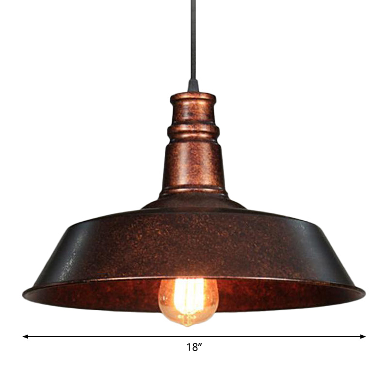 1-Light Metallic Ceiling Light Retro Rust Pot Lid Restaurant Hanging Pendant Light Clearhalo 'Art Deco Pendants' 'Cast Iron' 'Ceiling Lights' 'Ceramic' 'Crystal' 'Industrial Pendants' 'Industrial' 'Metal' 'Middle Century Pendants' 'Pendant Lights' 'Pendants' 'Tiffany' Lighting' 2204533