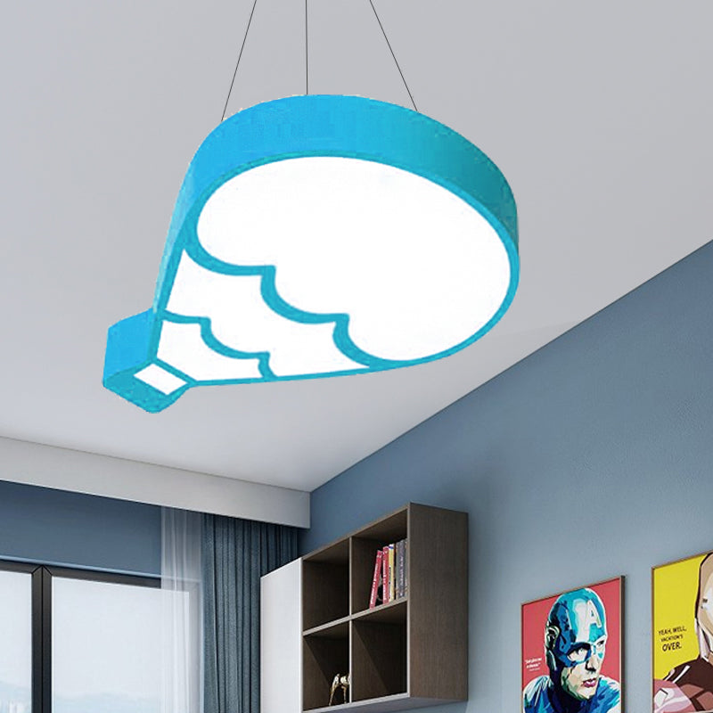 LED Bedroom Chandelier Lighting Modern Style Blue Hanging Light Fixture with Hot Air Balloon Metal Shade Clearhalo 'Ceiling Lights' 'Chandeliers' Lighting' options 220456