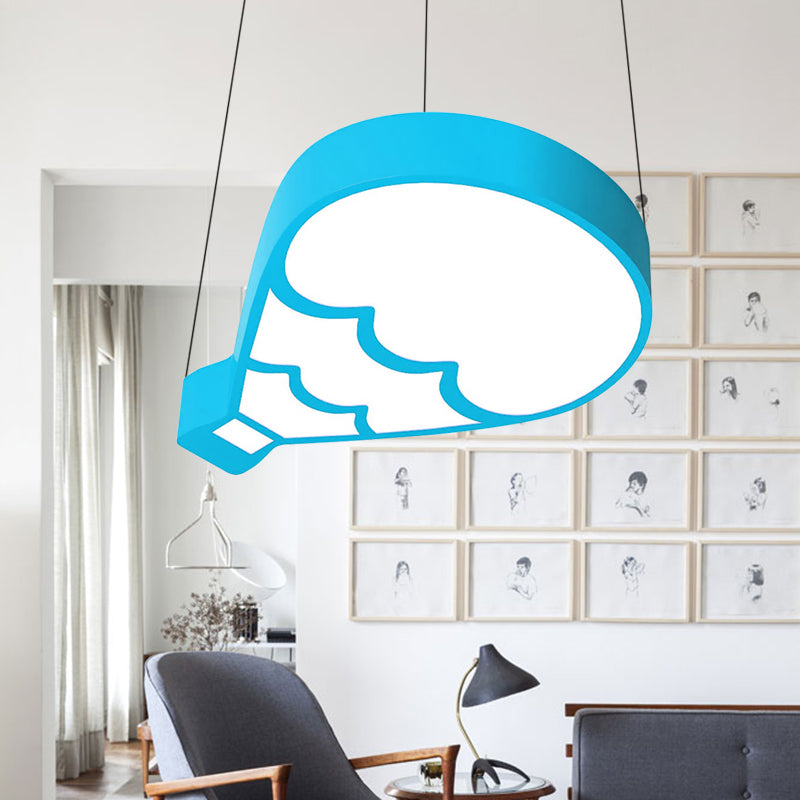 LED Bedroom Chandelier Lighting Modern Style Blue Hanging Light Fixture with Hot Air Balloon Metal Shade Clearhalo 'Ceiling Lights' 'Chandeliers' Lighting' options 220458