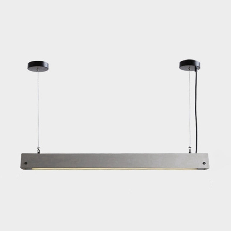 Rectangular Linear Dining Room LED Pendant Light Cement Simplicity Hanging Island Light in Grey Clearhalo 'Ceiling Lights' 'Island Lights' Lighting' 2204686
