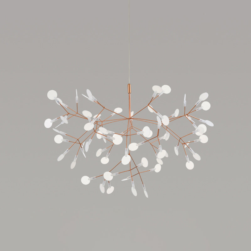 Firefly Bedroom LED Ceiling Lighting Acrylic Postmodern Chandelier Light Fixture in Rose Gold 63 Rose Gold Clearhalo 'Ceiling Lights' 'Chandeliers' 'Modern Chandeliers' 'Modern' Lighting' 2205047