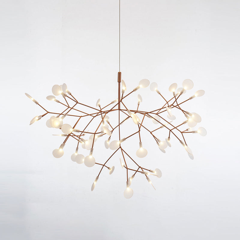 Firefly Bedroom LED Ceiling Lighting Acrylic Postmodern Chandelier Light Fixture in Rose Gold 45 Rose Gold Clearhalo 'Ceiling Lights' 'Chandeliers' 'Modern Chandeliers' 'Modern' Lighting' 2205049