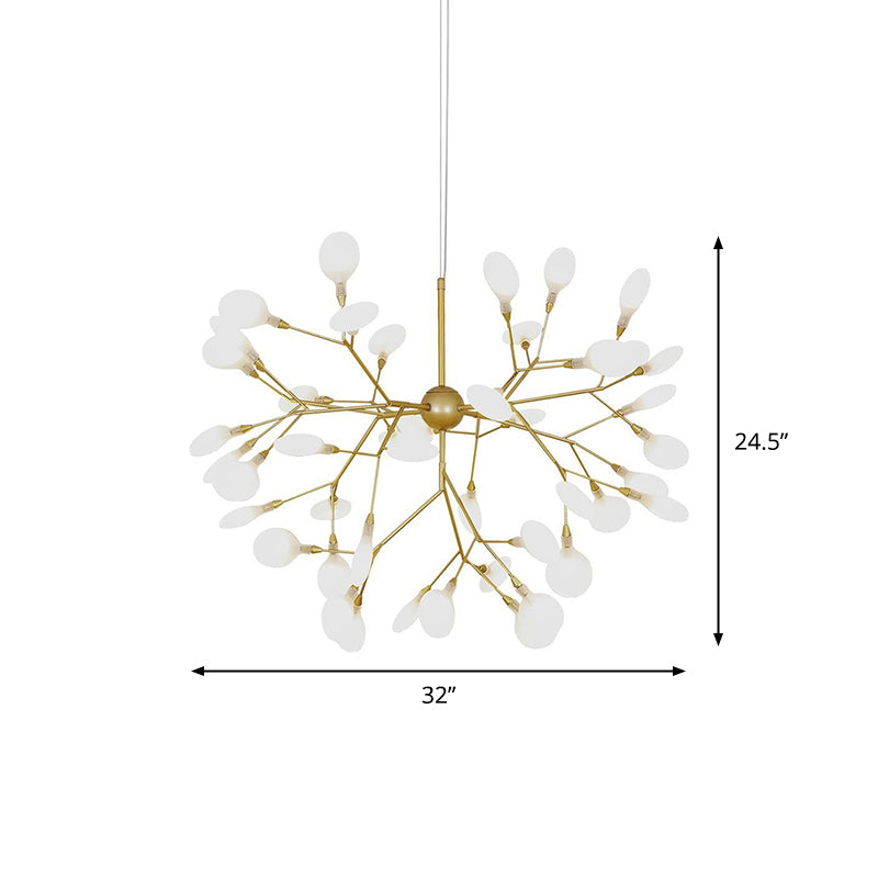 Firefly Shade Chandelier Pendant Light Nordic Living Room LED Hanging Light in Gold Clearhalo 'Ceiling Lights' 'Chandeliers' 'Modern Chandeliers' 'Modern' Lighting' 2205056