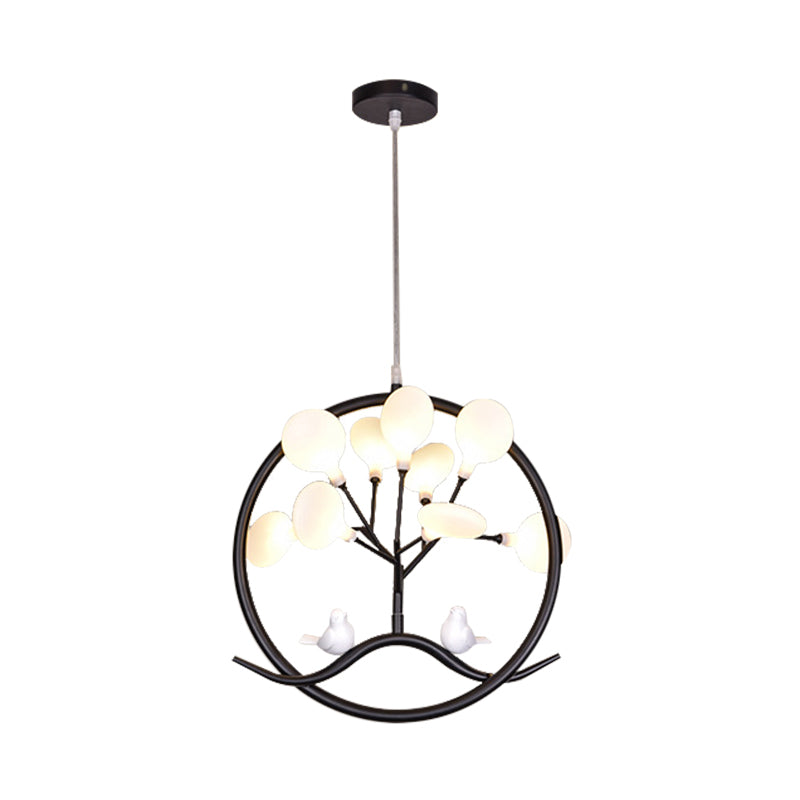 Artistic Tree LED Suspension Light Metallic Dining Room Chandelier Light with Firefly Shade in Gold Clearhalo 'Ceiling Lights' 'Chandeliers' 'Modern Chandeliers' 'Modern' Lighting' 2205058