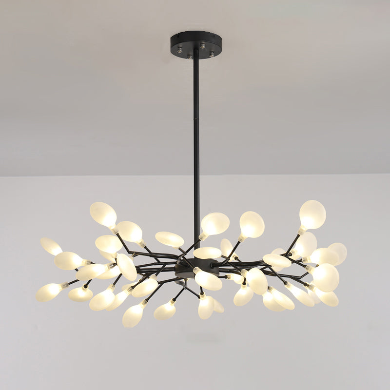 Branch Shaped Living Room Chandelier Lighting Metallic Minimalist LED Pendant Light 45 Black Clearhalo 'Ceiling Lights' 'Chandeliers' 'Modern Chandeliers' 'Modern' Lighting' 2205138