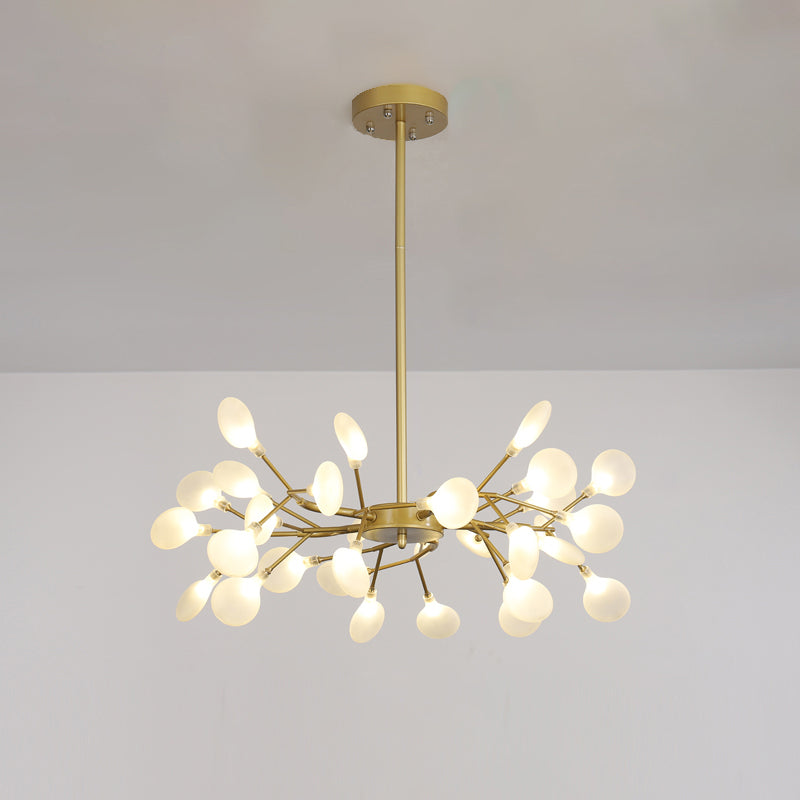 Branch Shaped Living Room Chandelier Lighting Metallic Minimalist LED Pendant Light 30 Gold Clearhalo 'Ceiling Lights' 'Chandeliers' 'Modern Chandeliers' 'Modern' Lighting' 2205144