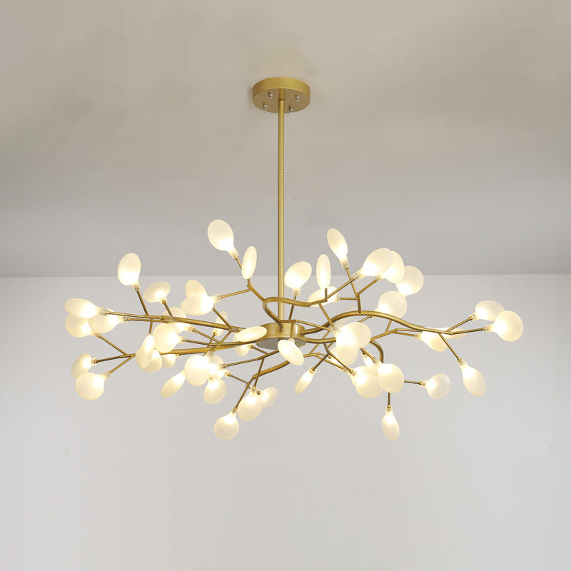 Branch Shaped Living Room Chandelier Lighting Metallic Minimalist LED Pendant Light 54 Gold Clearhalo 'Ceiling Lights' 'Chandeliers' 'Modern Chandeliers' 'Modern' Lighting' 2205146