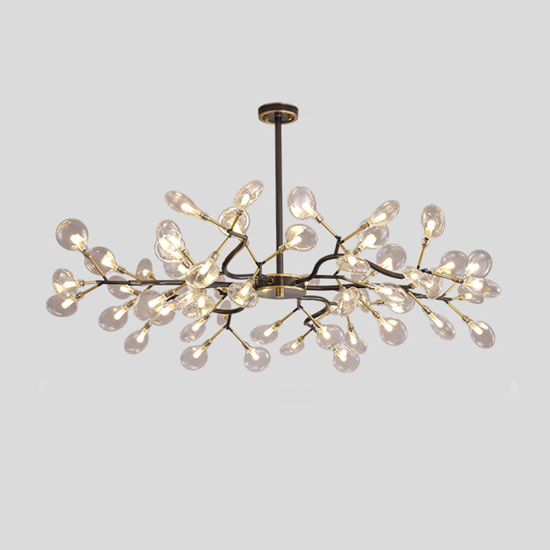 Tree Branch LED Ceiling Lighting Postmodern Metallic Living Room Chandelier Light Fixture 54 Black D Clearhalo 'Ceiling Lights' 'Chandeliers' 'Glass shade' 'Glass' 'Modern Chandeliers' 'Modern' Lighting' 2205165