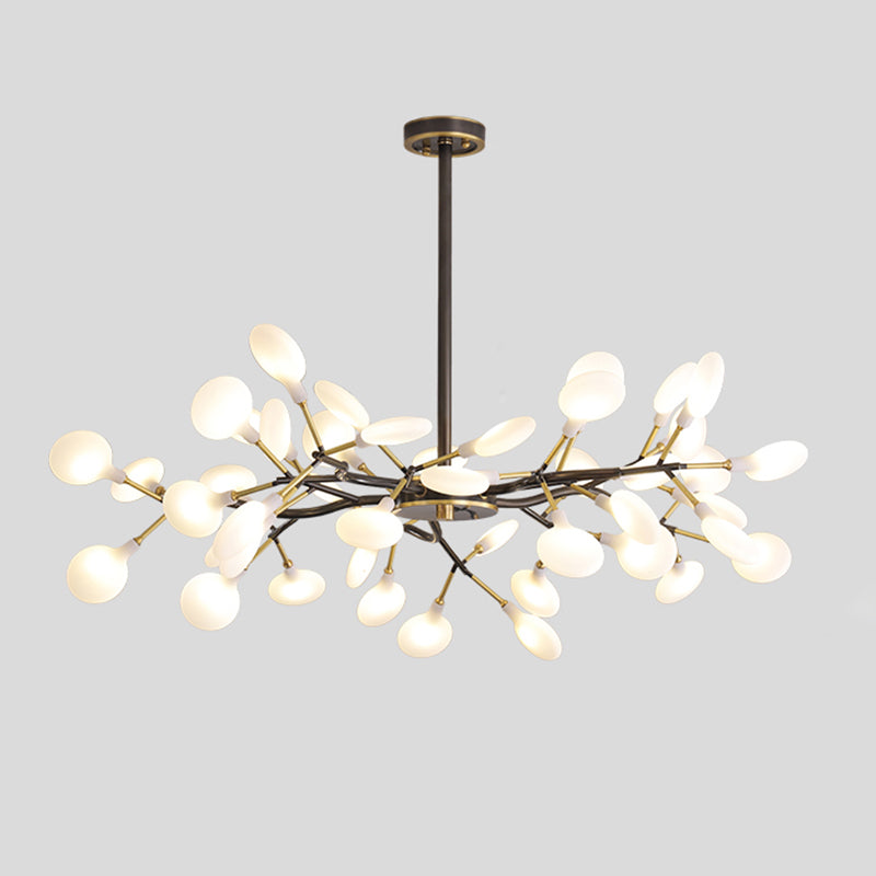 Tree Branch LED Ceiling Lighting Postmodern Metallic Living Room Chandelier Light Fixture 45 Black B Clearhalo 'Ceiling Lights' 'Chandeliers' 'Glass shade' 'Glass' 'Modern Chandeliers' 'Modern' Lighting' 2205170