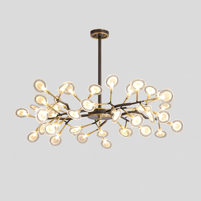 Tree Branch LED Ceiling Lighting Postmodern Metallic Living Room Chandelier Light Fixture 45 Black A Clearhalo 'Ceiling Lights' 'Chandeliers' 'Glass shade' 'Glass' 'Modern Chandeliers' 'Modern' Lighting' 2205173