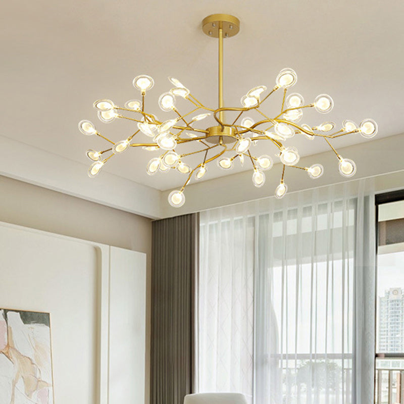 Simplistic Firefly Chandelier Pendant Light Acrylic Living Room LED Hanging Light Clearhalo 'Ceiling Lights' 'Chandeliers' 'Modern Chandeliers' 'Modern' Lighting' 2205176