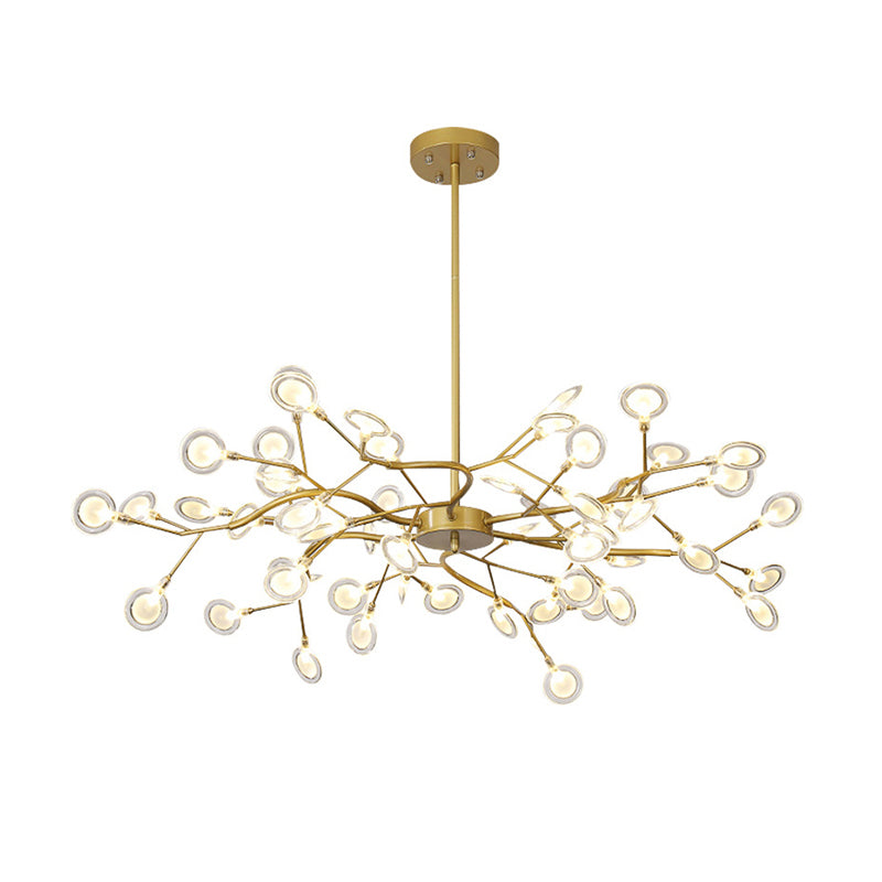 Simplistic Firefly Chandelier Pendant Light Acrylic Living Room LED Hanging Light Clearhalo 'Ceiling Lights' 'Chandeliers' 'Modern Chandeliers' 'Modern' Lighting' 2205178