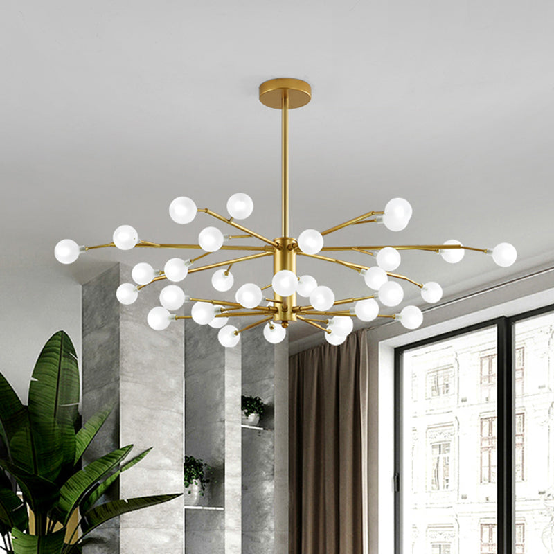 Branch Shaped Living Room LED Suspension Light Metallic Nordic Style Chandelier Light Clearhalo 'Ceiling Lights' 'Chandeliers' 'Glass shade' 'Glass' 'Modern Chandeliers' 'Modern' 'Pendant Lights' Lighting' 2205206