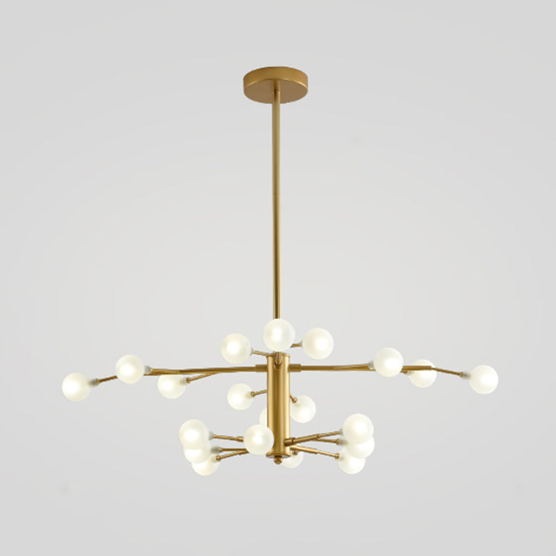 Branch Shaped Living Room LED Suspension Light Metallic Nordic Style Chandelier Light 20 Gold B Clearhalo 'Ceiling Lights' 'Chandeliers' 'Glass shade' 'Glass' 'Modern Chandeliers' 'Modern' 'Pendant Lights' Lighting' 2205207