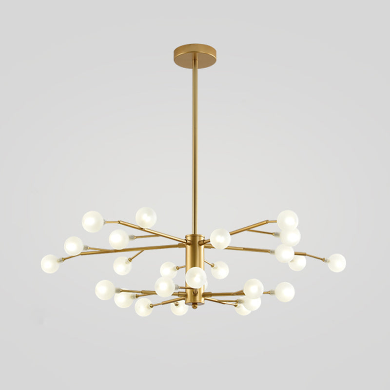 Branch Shaped Living Room LED Suspension Light Metallic Nordic Style Chandelier Light 25 Gold B Clearhalo 'Ceiling Lights' 'Chandeliers' 'Glass shade' 'Glass' 'Modern Chandeliers' 'Modern' 'Pendant Lights' Lighting' 2205208