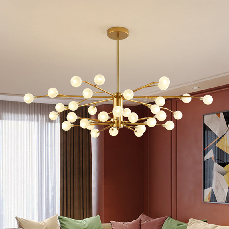 Branch Shaped Living Room LED Suspension Light Metallic Nordic Style Chandelier Light Clearhalo 'Ceiling Lights' 'Chandeliers' 'Glass shade' 'Glass' 'Modern Chandeliers' 'Modern' 'Pendant Lights' Lighting' 2205209