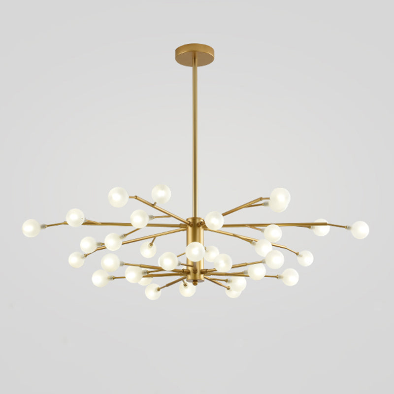 Branch Shaped Living Room LED Suspension Light Metallic Nordic Style Chandelier Light 35 Gold B Clearhalo 'Ceiling Lights' 'Chandeliers' 'Glass shade' 'Glass' 'Modern Chandeliers' 'Modern' 'Pendant Lights' Lighting' 2205210