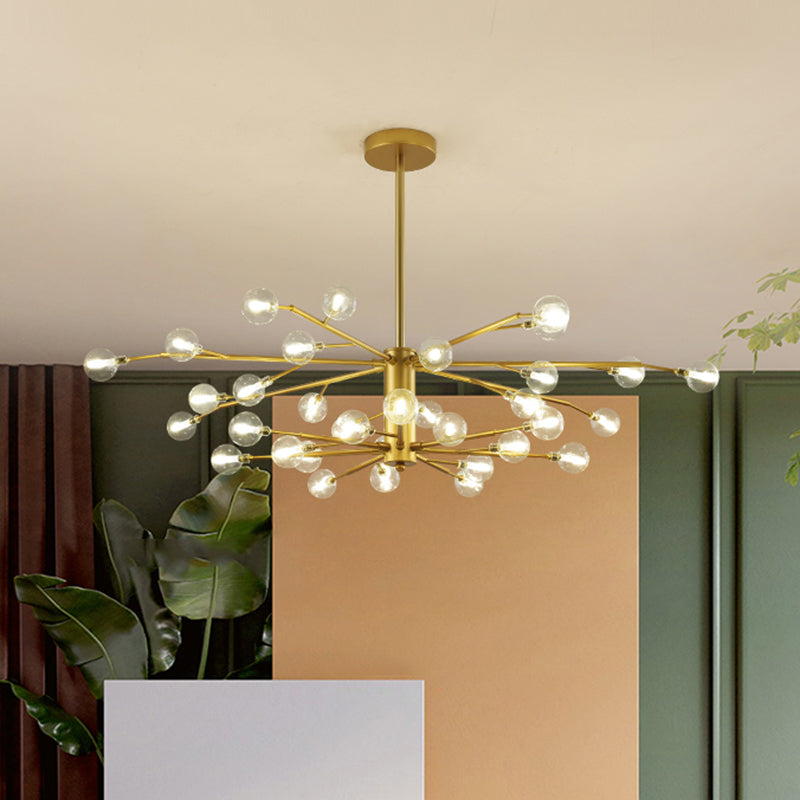 Branch Shaped Living Room LED Suspension Light Metallic Nordic Style Chandelier Light Clearhalo 'Ceiling Lights' 'Chandeliers' 'Glass shade' 'Glass' 'Modern Chandeliers' 'Modern' 'Pendant Lights' Lighting' 2205211