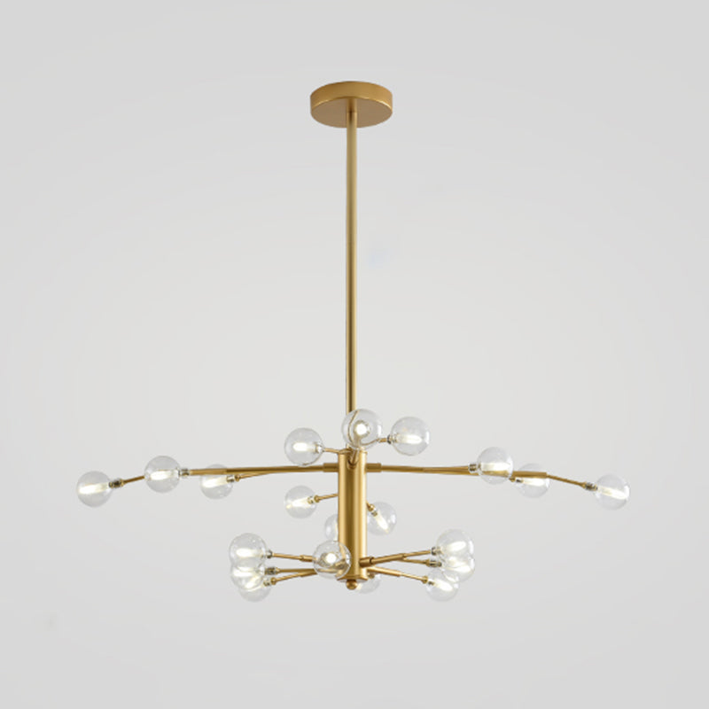 Branch Shaped Living Room LED Suspension Light Metallic Nordic Style Chandelier Light 20 Gold A Clearhalo 'Ceiling Lights' 'Chandeliers' 'Glass shade' 'Glass' 'Modern Chandeliers' 'Modern' 'Pendant Lights' Lighting' 2205212