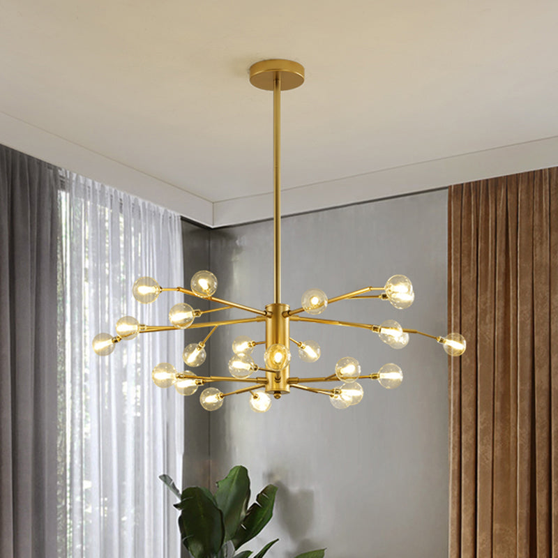 Branch Shaped Living Room LED Suspension Light Metallic Nordic Style Chandelier Light Clearhalo 'Ceiling Lights' 'Chandeliers' 'Glass shade' 'Glass' 'Modern Chandeliers' 'Modern' 'Pendant Lights' Lighting' 2205213