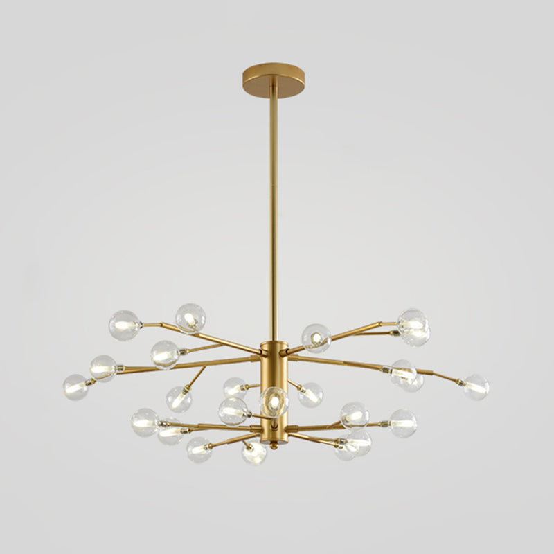 Branch Shaped Living Room LED Suspension Light Metallic Nordic Style Chandelier Light 25 Gold A Clearhalo 'Ceiling Lights' 'Chandeliers' 'Glass shade' 'Glass' 'Modern Chandeliers' 'Modern' 'Pendant Lights' Lighting' 2205214