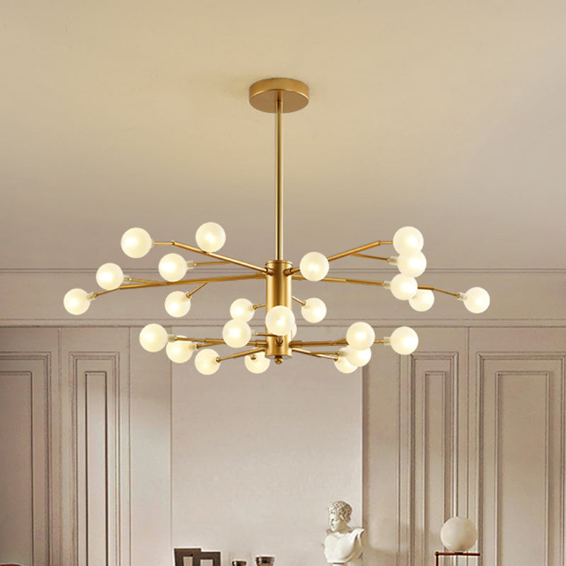 Branch Shaped Living Room LED Suspension Light Metallic Nordic Style Chandelier Light Clearhalo 'Ceiling Lights' 'Chandeliers' 'Glass shade' 'Glass' 'Modern Chandeliers' 'Modern' 'Pendant Lights' Lighting' 2205215
