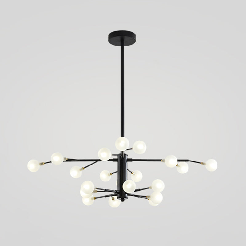 Branch Shaped Living Room LED Suspension Light Metallic Nordic Style Chandelier Light 20 Black B Clearhalo 'Ceiling Lights' 'Chandeliers' 'Glass shade' 'Glass' 'Modern Chandeliers' 'Modern' 'Pendant Lights' Lighting' 2205217