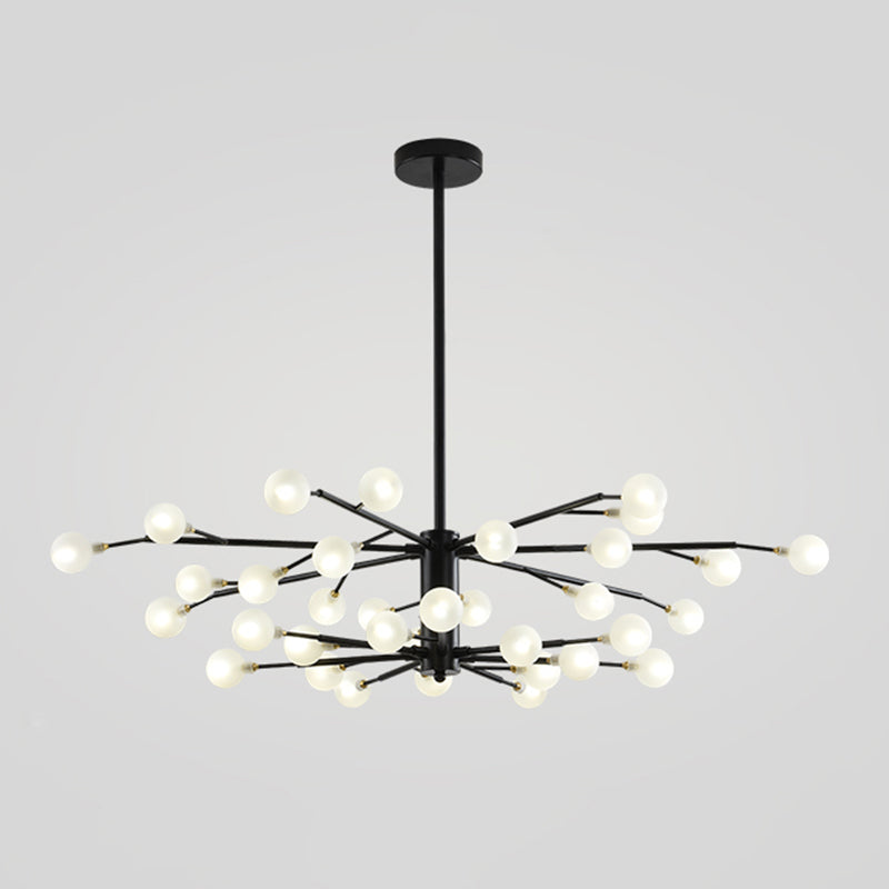Branch Shaped Living Room LED Suspension Light Metallic Nordic Style Chandelier Light 25 Black B Clearhalo 'Ceiling Lights' 'Chandeliers' 'Glass shade' 'Glass' 'Modern Chandeliers' 'Modern' 'Pendant Lights' Lighting' 2205218