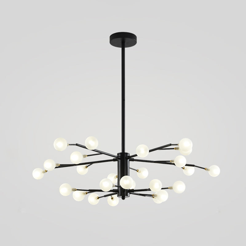 Branch Shaped Living Room LED Suspension Light Metallic Nordic Style Chandelier Light 35 Black B Clearhalo 'Ceiling Lights' 'Chandeliers' 'Glass shade' 'Glass' 'Modern Chandeliers' 'Modern' 'Pendant Lights' Lighting' 2205219