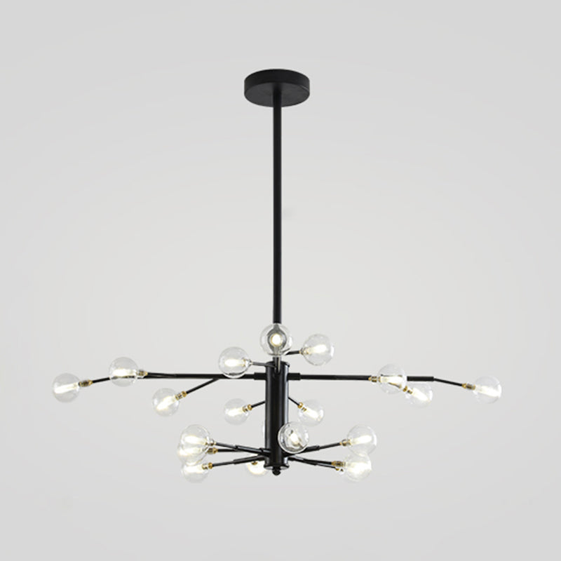 Branch Shaped Living Room LED Suspension Light Metallic Nordic Style Chandelier Light 20 Black A Clearhalo 'Ceiling Lights' 'Chandeliers' 'Glass shade' 'Glass' 'Modern Chandeliers' 'Modern' 'Pendant Lights' Lighting' 2205220